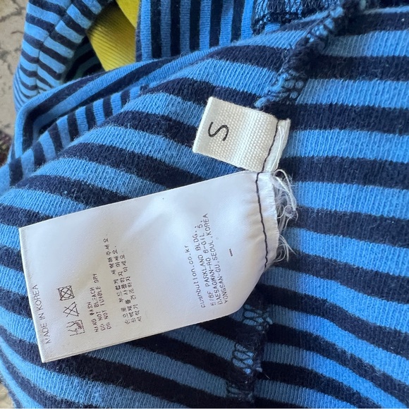 PushButton Blue Striped Turtleneck Avant Garde High Fashion Designer South Korea - Picture 8 of 8